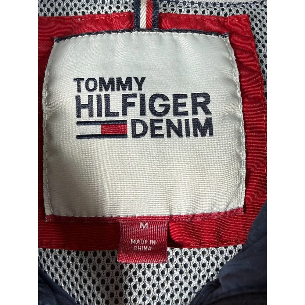 Vintage Tommy Hilfiger TH85 Nylon Hooded Full Zip Jacket Mens Medium